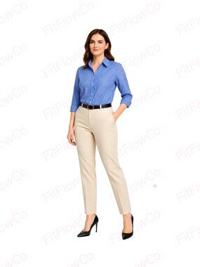 Blue & White Pinstripe Button-Down Shirt – Size L – EUC